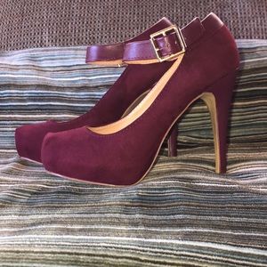 Burgundy Mary Jane Heels